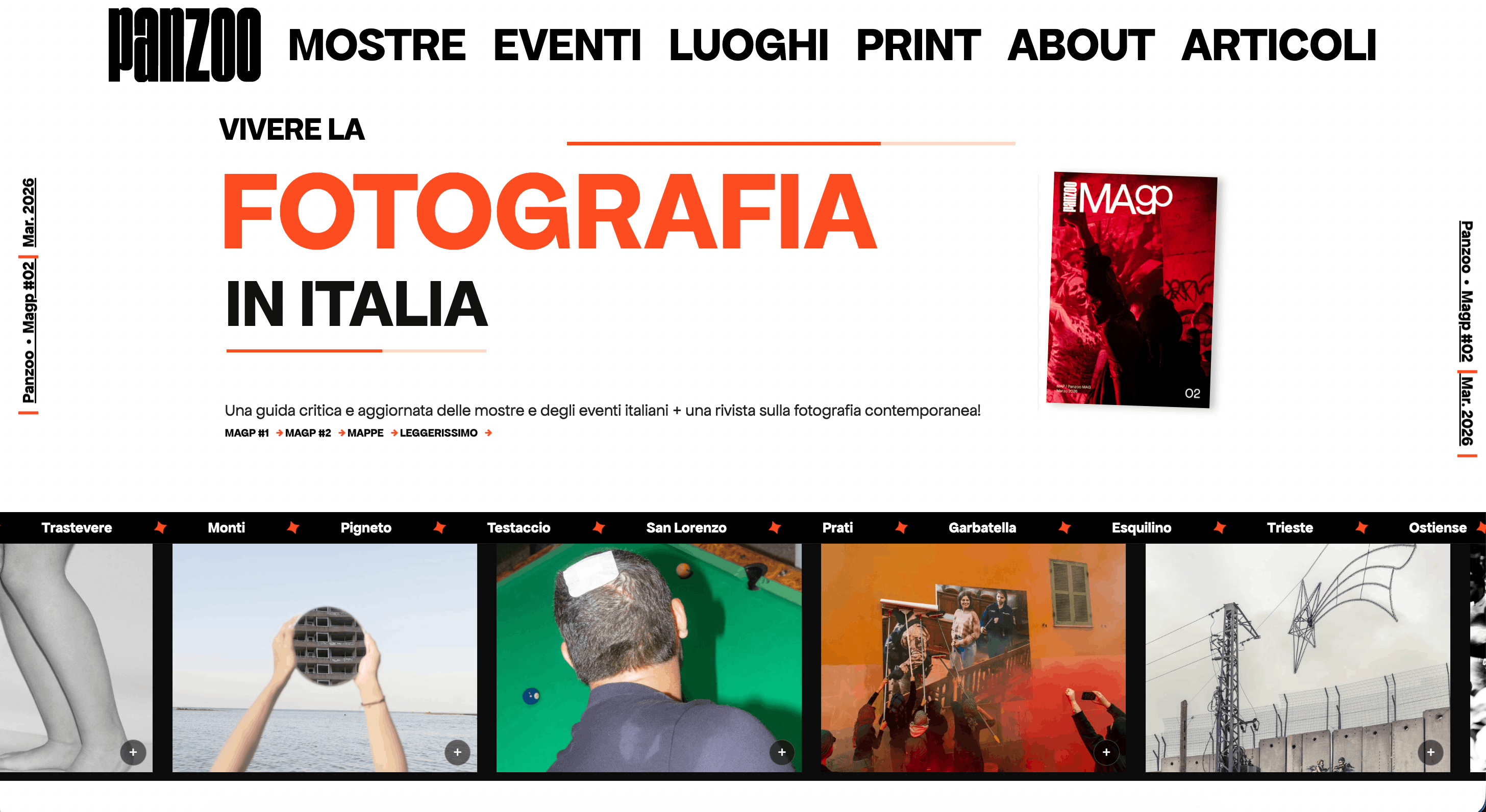 Homepage del sito Panzoo